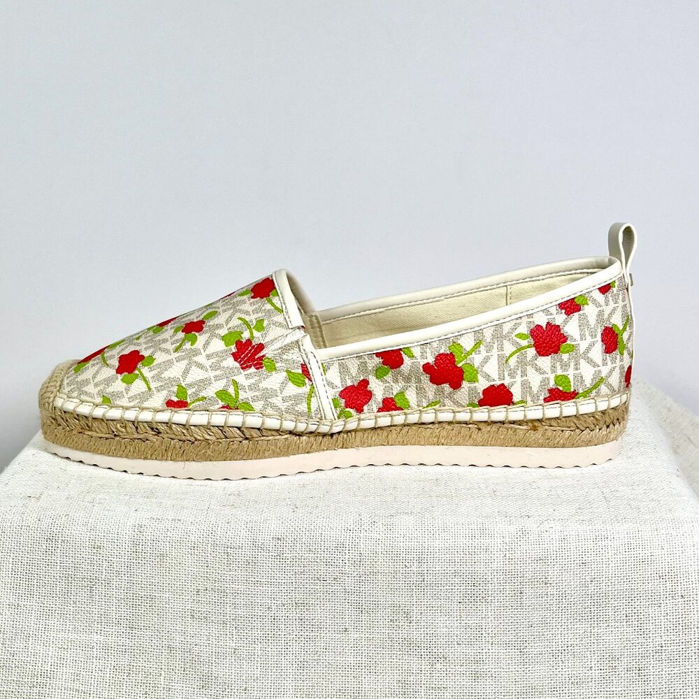 NWOT Michael Kors Floral Espadrille Flats MK Lenny Cottagecore slip-ons size 9 - Picture 8 of 16